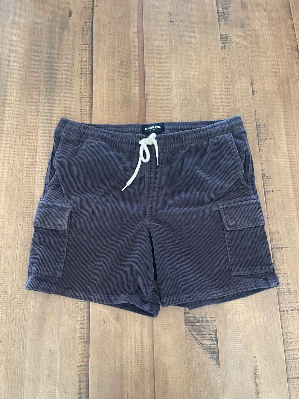 RSQ Men's Dark Grey Corduroy Cargo Shorts